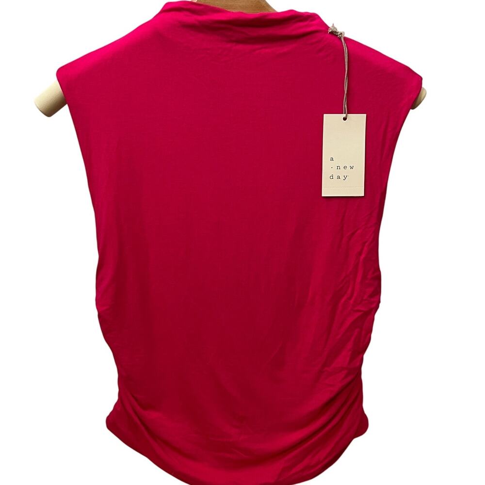 A New Day Women's Pink Short Sleeve Side Ruched T-Shirt - Size XS - NWT